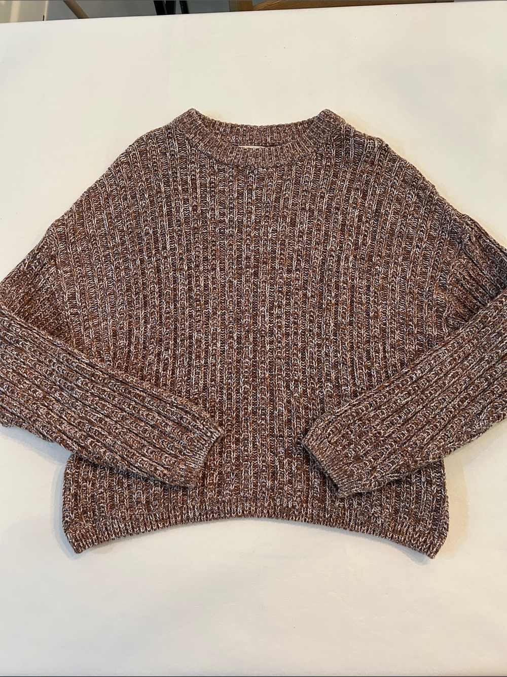 Universal Thread Brown Marled Ribbed Crewneck Sweater